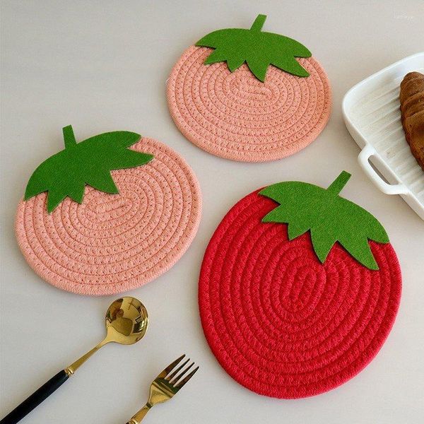 Tapetes de mesa 1 peça Strawberry Placemats fofos almofadas de mesa fofas