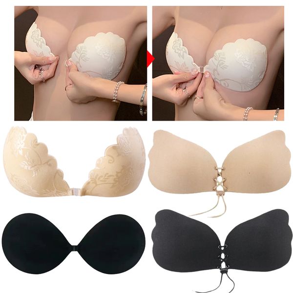 Almofada de peito sexy renda silicone remendo mulheres duas em um botão de tração biquíni tampa de tampa levantando sutiã de peito