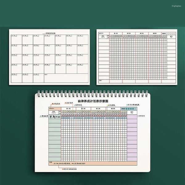 Office Stationery Supplies Memorando Pad cronograma de check-in semanal notebooks em espiral mensal lista