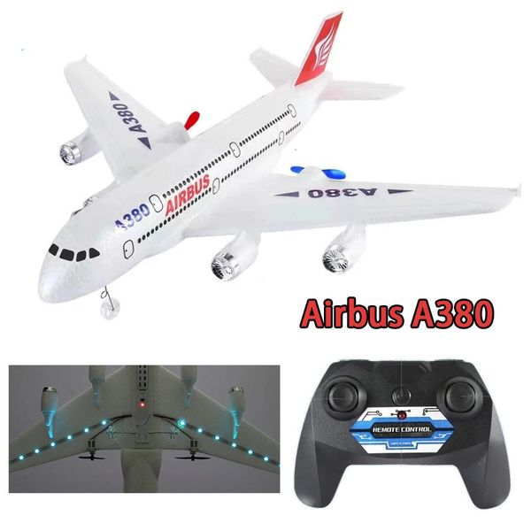 Aeronave Modle Airbus A380 RC Airplane Drone Toy Remote Control Plane 2.4g Plano de asa fixa Modelo de aeronave ao ar livre para crianças garoto Aldult Gift 230818