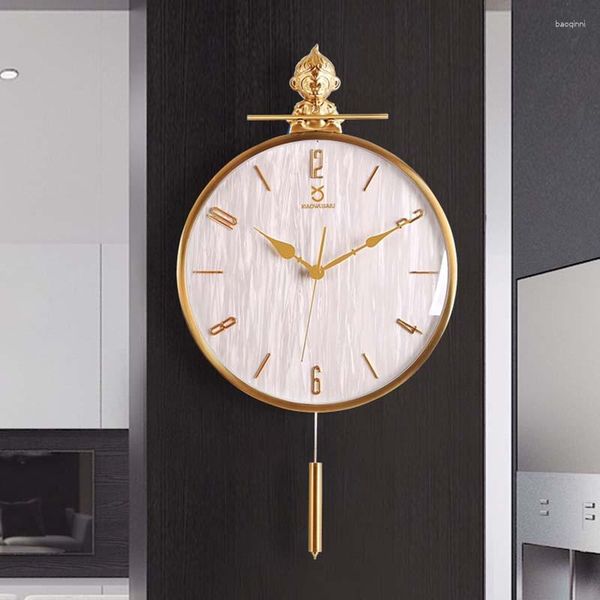 Relógios de parede Luxo Minimalista da sala Minimalista Relógio Nórdico Tabela de vida eletrônica Pendulum RELOJ DE PARED Cocina Decor