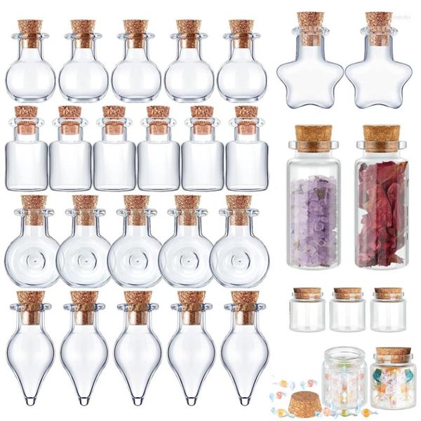 Flaschen 5pcs-10pcs kleine süße Mini Kork Stopper Glasfläschchen Gläserbehälter wünschen Flasche mit