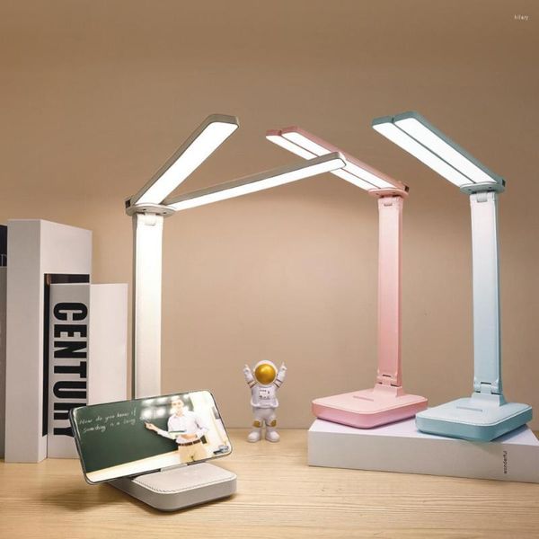 Dekorative Figuren LED-Leselampe Helligkeit wiederaufladbare Beleuchtung faltbare USB-Ladung Touch Control Doppelkopf Schreibtisch Haus