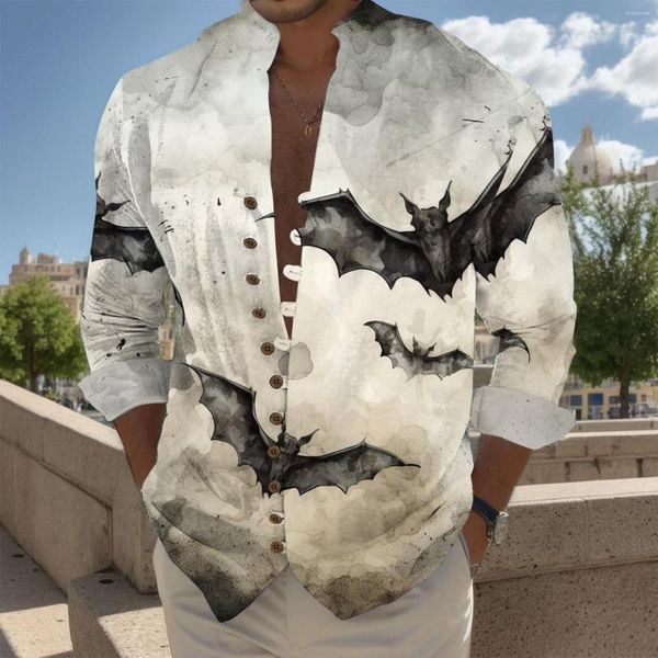 Herren Casual Shirts Hallosrosshirts Herren Personalisierte digitale 3D -Druckkürbis -Print Art Fashion Tops Street Wear Bluse