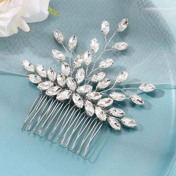 Clipes de cabelo pente de noiva para o pente de noiva tiaras para mulheres prateadas acessórios de casamento jóias de noiva da moda