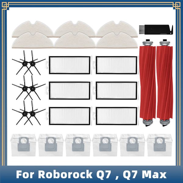 Reinigung von Tüchern für Roborock Q7 Q7 MAX Plus Roboterstaubsauger Ersatz Ersatzteile Zubehör Hauptseitenpinsel Hepa Filter Mop Staubbeutel 230817