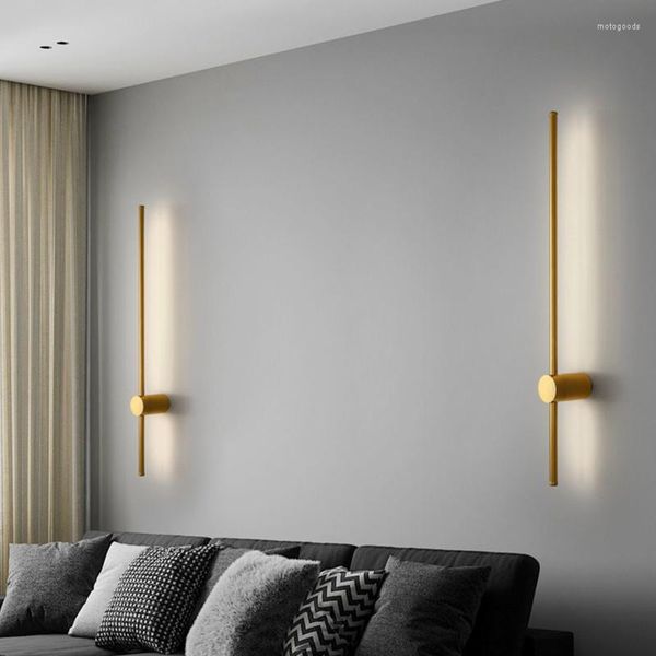 Lampada a parete moderna Striscia a led Striscia da letto per camera da letto per la casa dell'illuminazione interno decorazione corridoio nero oro