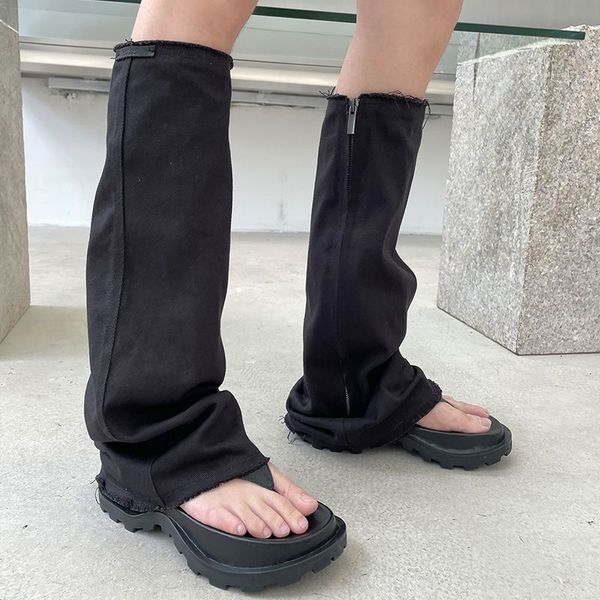 2023 nuove donne sandali moda jeans gambe gladiatore stivali al ginocchio designer sandali estivi con plateau zip laterale scarpe da donna alte
