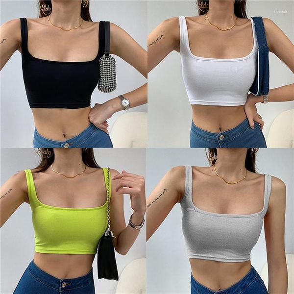 CAMISOLS TANKS TANQUE SEXY TOP TOP HALTER CROPS TOPS MULHERES VERMELHO CAMIS DE CAMIS RECULADO CAMISOLA MODATE CASUAL TUBO CASOME