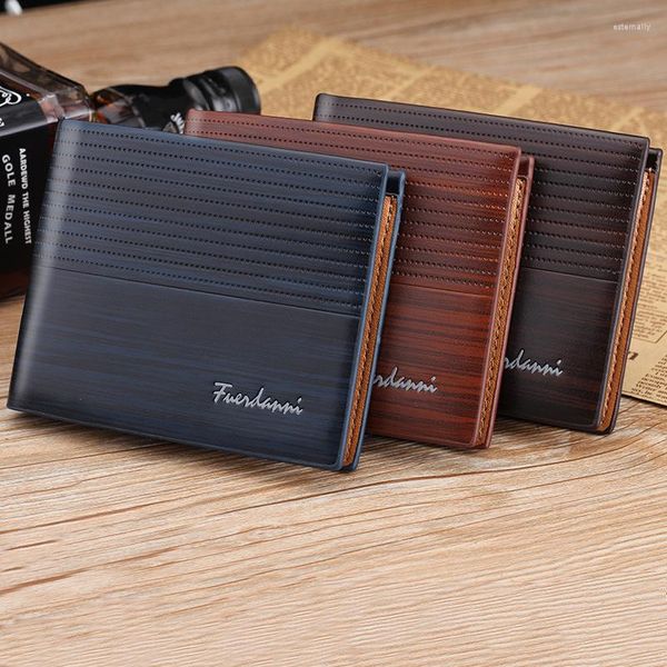 Wallets Business Casual Men's Short Wallet Fishon Purse's Purse's Korean Youth Horizontal Trend Card Pack