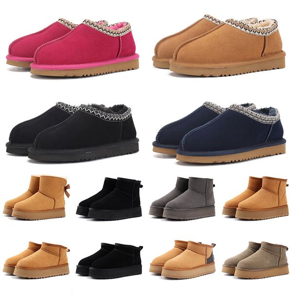 Uggity Designer Boots Frauen warme Mini -Plattform Australische Knöchel Schneefuhe Indoor Australien Tazz Slipper House Schuh Winter Fell Wildleder Wolle Mischung Komfort Booties