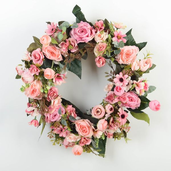 Outros suprimentos de festa de evento 35 cm de seda artificial rosa grinaldas de flores falsas para decoração de casamento parede da porta da frente pendurado Arranjo floral 230816