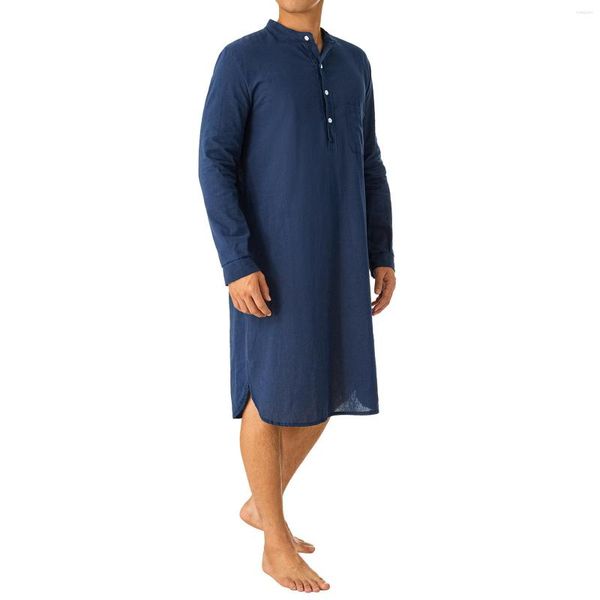 Ethnische Kleidung Herren Frühling Herbst Araber Langkleid Thobe Robe Hemd Festpeelhülle Down Muslim Kaftan Burka Kleider Loungewear Robe