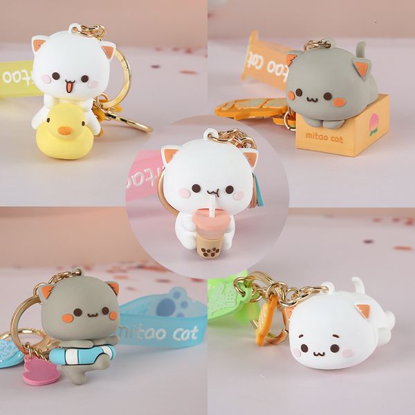 Pelive portachiavi di peluche Bubu e Dudu Mitao Cat Keychain Kawaii Crappatura Tie il ciondolo per Women Bag Car Keyring Accessori per gioielli raffinati Girl Gift 230818