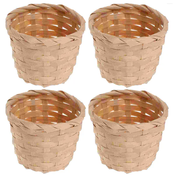 Set di stoviglie Bamboo Mini Basket Flower Decor-interno Porta di frutta tessa a mano artificiale