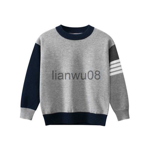 Pullover Roupas de Crianças Coreanas Spring Spring Spring Novo 2023 Sport Sport Casual Casual Sweater 100 Cotton Baby Roupos X0818