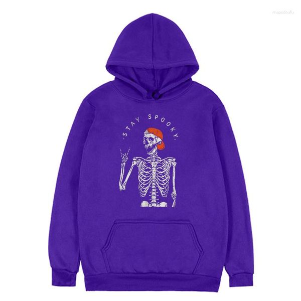 Damen Hoodies Spooky Sweatshirts Halloween Skeleton Hoodie Retro Women Clothing M.