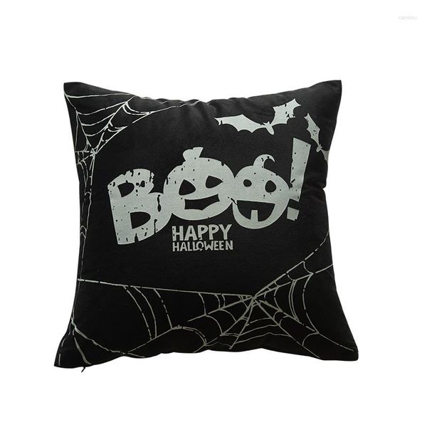 Pillow Black Halloween Sofá Tampa No Night Night Glitter Coating luminoso Casos de padrões de abóbora para decoração em casa x49