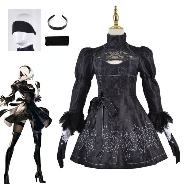 Cosplay Nier Automata Cosplay -Kostüm Yorha 2b sexy Outfit Spiele Anzug Frauen Rollenspiele Kostüme Mädchen Halloween Party Kostüm 230817