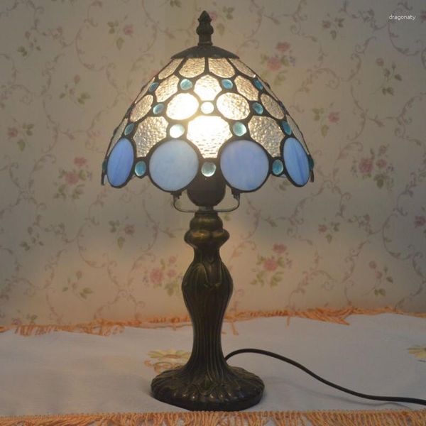 Tischlampen Einfache Lampenstudienzimmer Dekoration Schlafzimmer Nachtmediterraner Style Glassaugesschutz