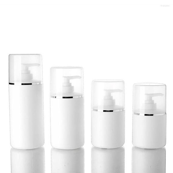 Garrafas de armazenamento 1pcs 250/300/400/500 ml de loção branca garrafa de plástico prensa shampoo chuveiro gel sub-bottle Soop Dispenser embalagem cosmética