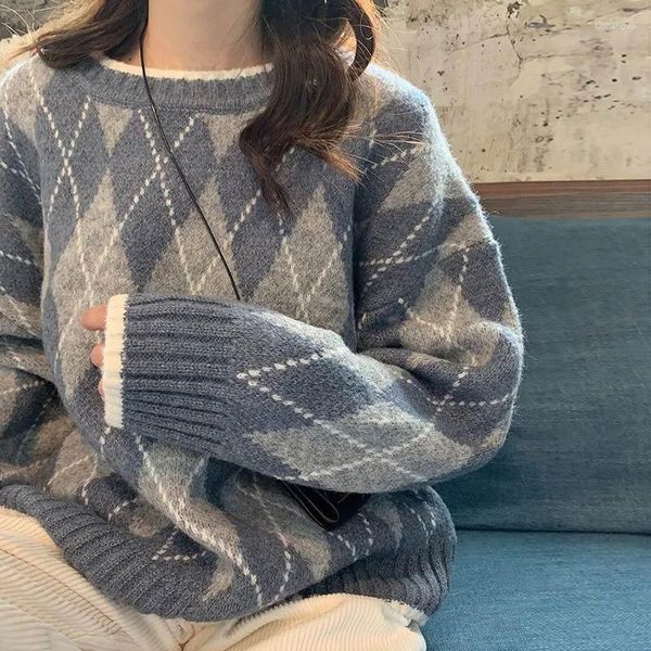 Maglioni femminili maglione maglione alla moda oversize di oversize inverno acrilico sciolto