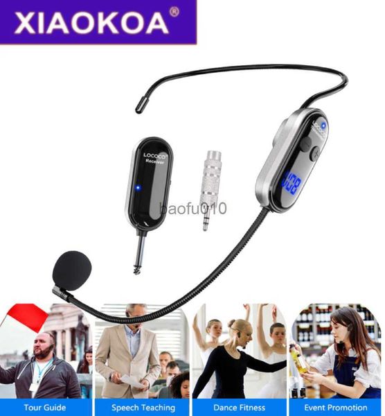Microfones Xiaokoa Lococo Microfone sem fio UHF Sistema de microfone sem fio com LED Digital Display165 Ft Microfone para amplificador de voz HKD230818