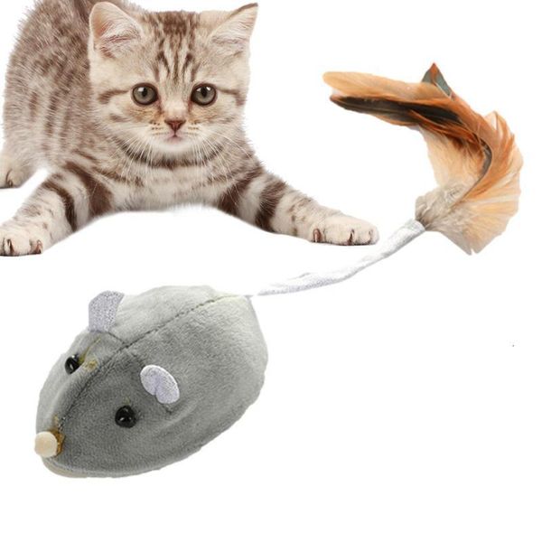 Outros gatos suprimentos de gato de brinquedo interior mouse de rastejamento elétrico USB Recarregável Funny Stick Pet Interactive Toys Acessórios 230817