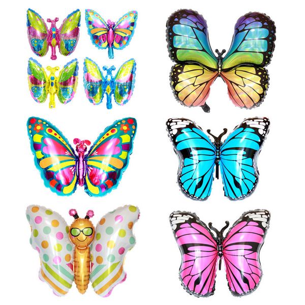 Andere Event -Partyzubehör fliegende Feenfarbe Flügel Mädchen Dress Up Happy Birthday Geschenk Cartoon Butterfly Folien Ballon 230818