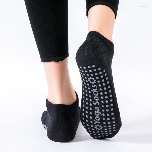 Mulheres meias de ioga respirável silicone não deslizamento Pilates Pilates Sock Ladies Ballet Dance Workout Cotton 5 pares