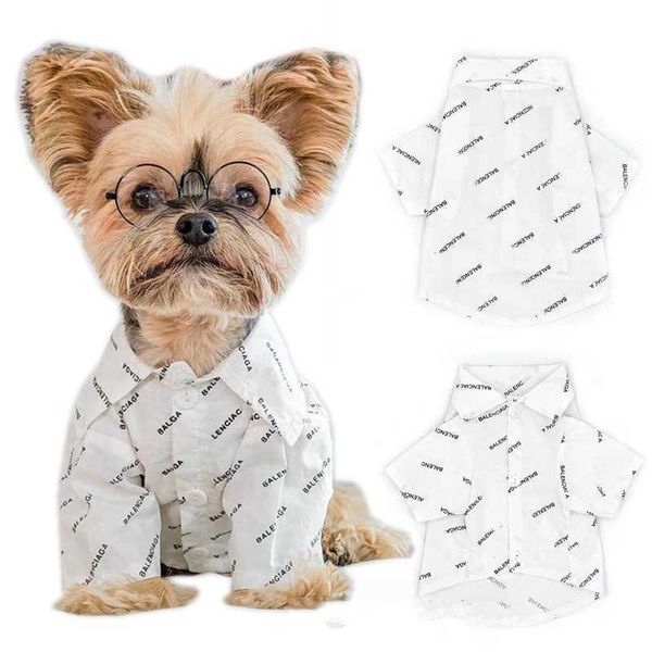 Shirt Cotton Dog Abbigliamento Pet Designer Cane Dog Abbigliamento per cagnolini per cani gatti da ragazzo gattina t-shirt t-shirt a tee traspirante lettere classiche abiti adorabili ah