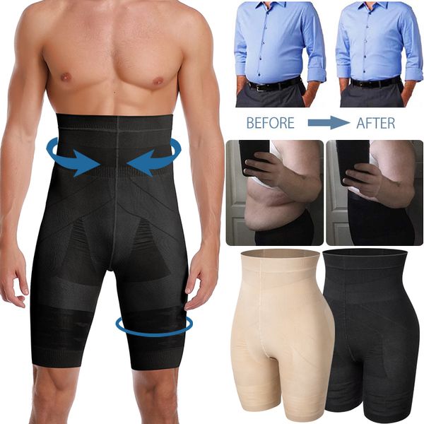 Taille Tummy Shaper Männer Tummy Control Shorts hohe Taille schlampen Shapewear Bauch Bauch flacher Körper Shaper Bein Unterwäsche Kompressionskommeldlungen Boxer 3xl 230818