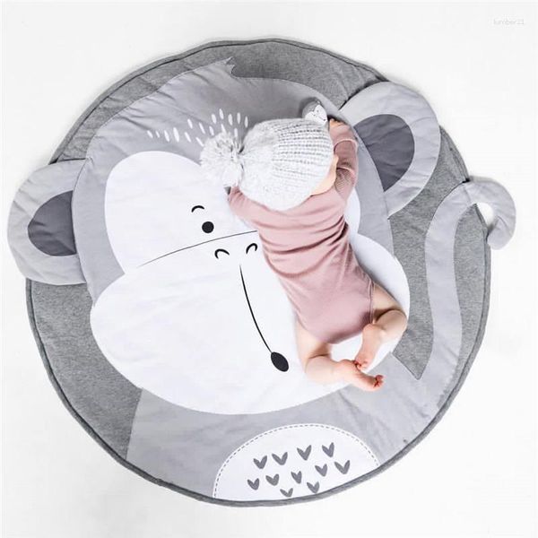 Tapetes 2023 Crianças de algodão brincam tapete macio engross de 3 cm desenho animado de tapete 3d Carpet bebê 90cm Round Boy Girl Girls Home Decor Home Decor