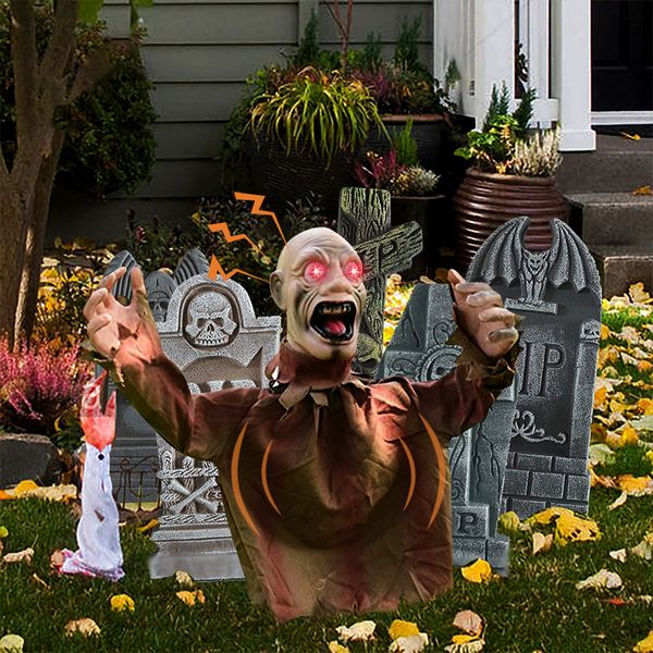 Decoração de festa Halloween Scary Doll Horror para inserir Large Swing Swing Ghost Voice Control Outdoor Home Garden adereços 230822