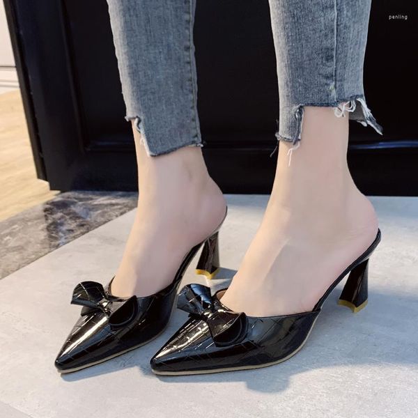 Scarpette Scarpe femminile in vendita 2023 Muli puntati di punta comodi con tacchi da donna non slip per le pompe casual per esterni festa di moda