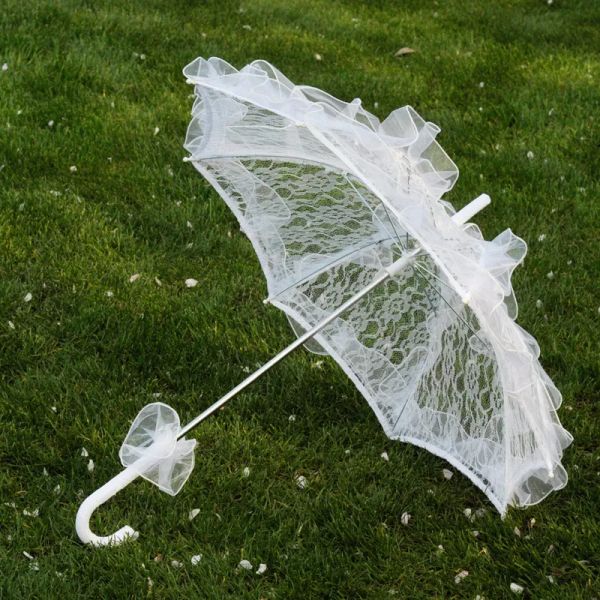 Parasoli Simple Forniture per matrimoni in pizzo Bride Hollow Matterno ombrello Foto Decorazione PROPILE