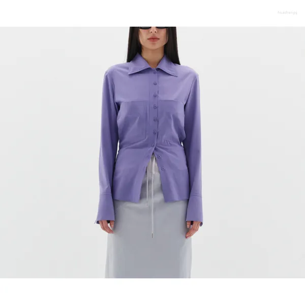 Женские блузки VII 2023 бренд L Лето в рубашках для талии с длинным рукавом Элегантная и молодежная женщина для женщин