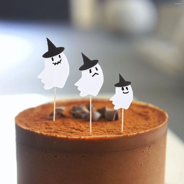 Einweg -Flair Party Kucheneinsätze Ghost Cupcake Decor Halloween Dekorationen Papier Picks Back Feen -Topper