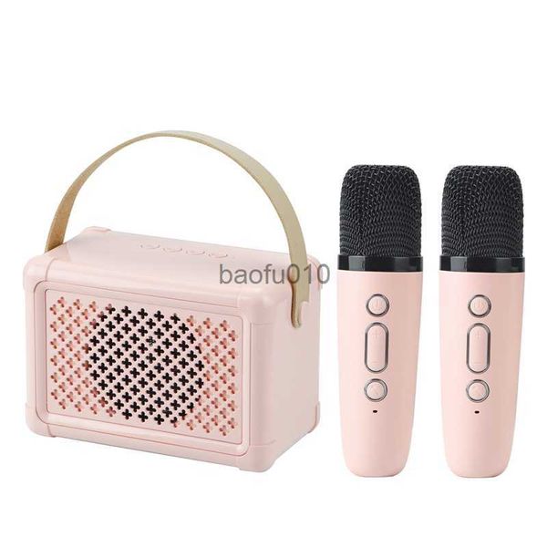 Microfones Mini Máquina de Karaokê portátil Bluetooth Alto -falante com Microfone Conjunto de microfone Máquina de alto -falante portátil MICS de karaokê para crianças HKD230818