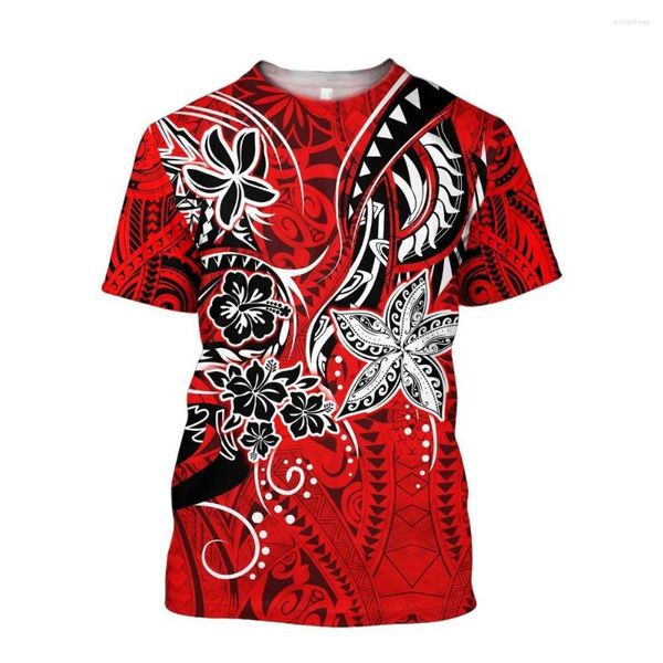 Erkek Tişörtleri 3d Baskılı Gömlek Erkekler Sıradan O Boyun Polinezya Gevşek Konfor Harajuku Plus Boy Beach Top Camisetas de Hombre Tees