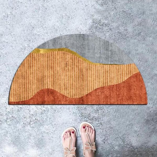Teppiche halbe runde Anti -Slip -Boden -Matte Chinesische Eingangsküche Begrüßung Tür Schlafzimmer Teppich Wasser absorbierende Badenteppiche