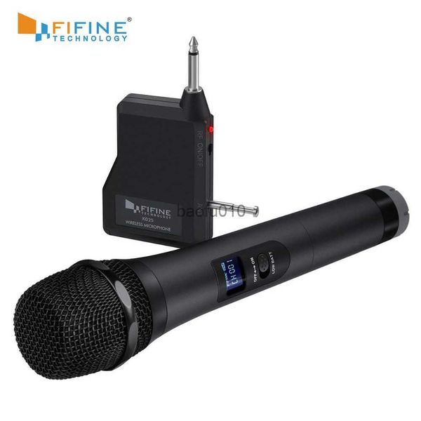 Microfones FIFINE UHF 20 canais Handheld Dinâmico Microfone sem fio Sistema de microfones para festas de karaokê sobre o sistema Mixer PA etc. HKD230818