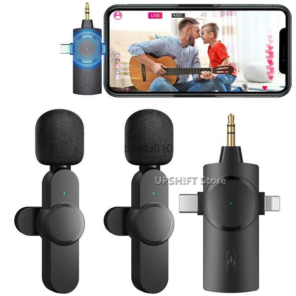 Microfoni Plug-Plug-Plug-Play 3 in 1 Mic Mic Lavalier per la registrazione di YouTube Facebook Tiktok Vlog Type-C Lightning 3,5 mm HKD230818