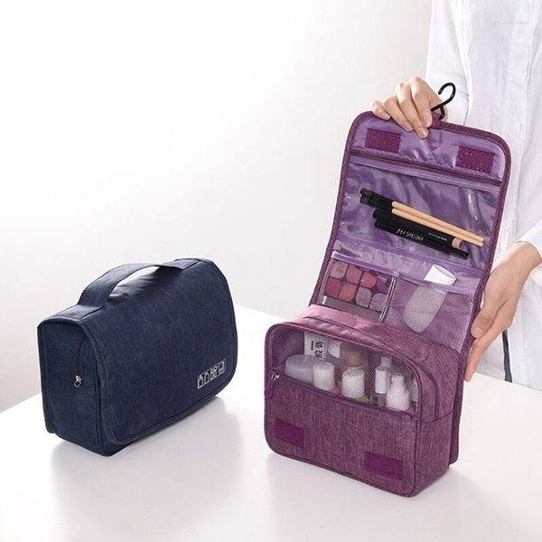 Kosmetiktaschen Mode Frauen wasserdichte Bag Travel Tragbares Aufbewahrungsbeutel mit großer Kapazität wandmontiertes multifunktionales Make-up Waschung