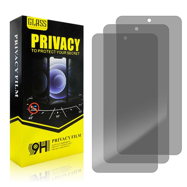 2,5D Privacidade Protetor de tela de vidro com temperatura anti-espião para iPhone 15 14 13 12 11 Pro Max XS XR 8 7 6 Samsung S22 S23 mais A14 A34 A54 A24 A13 A23 A33 A53 A73 Papel Pacote