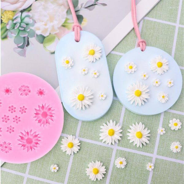 Stampi da forno a margherita chrysanthemum silicone stampo a cupcake fai -da -te stampi di cioccolato a filo stampo stampo torta di decorazione di torta di decorazione