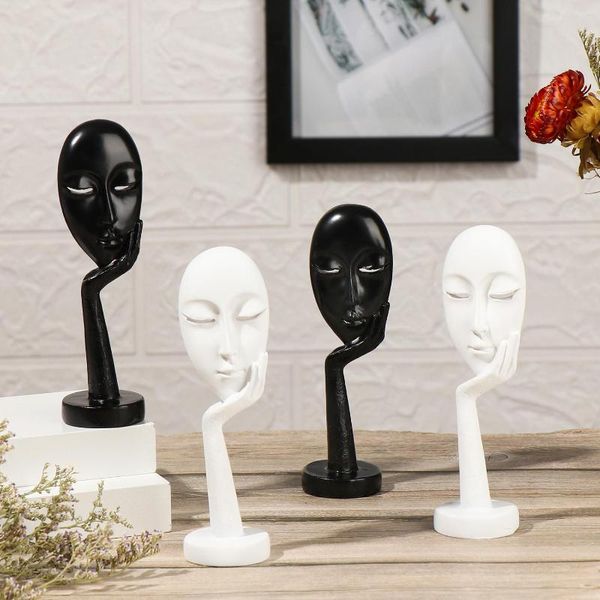 Estatuetas decorativas máscara face miniaturas ornamentos resina natal