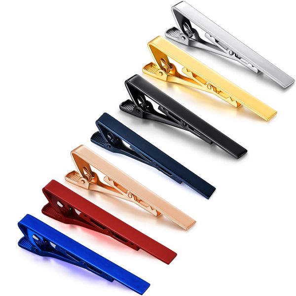 Erkekler İçin Klasik Tie Clips Siyah Altın Mavi Kırmızı Gümüş Tie Bar Normal bağları moda partisi takıları