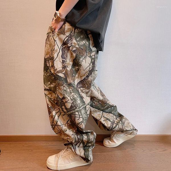 Pantaloni da uomo estate alla moda samouflage in stile sciolto tela safari giacca casual outdoor street fashion bousers