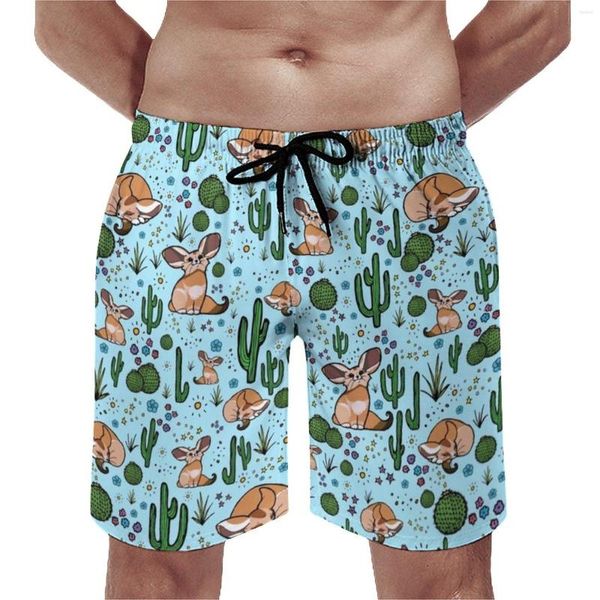 Shorts maschile Fennec Board CACTUS Desert Stampa di moda Pantaloni corti Design Design Surfing Swim Swim Trunks Regalo di compleanno